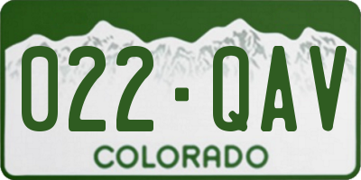 CO license plate 022QAV