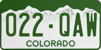 CO license plate 022QAW