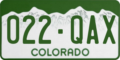 CO license plate 022QAX