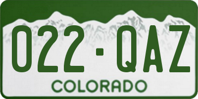 CO license plate 022QAZ
