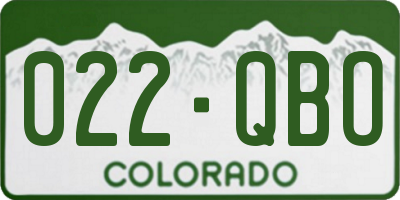 CO license plate 022QBO