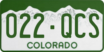 CO license plate 022QCS