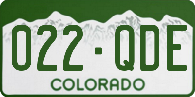 CO license plate 022QDE