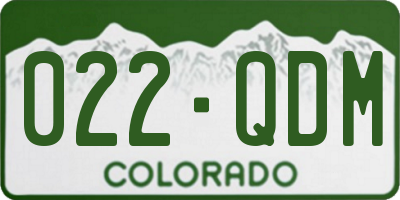 CO license plate 022QDM