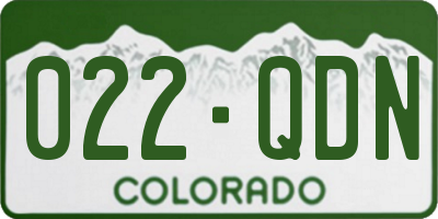 CO license plate 022QDN