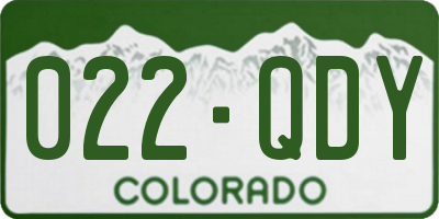 CO license plate 022QDY