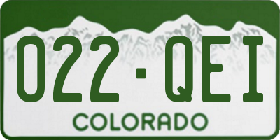 CO license plate 022QEI