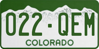CO license plate 022QEM