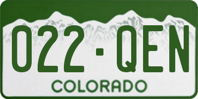 CO license plate 022QEN