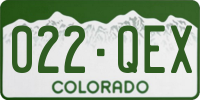 CO license plate 022QEX