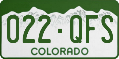 CO license plate 022QFS