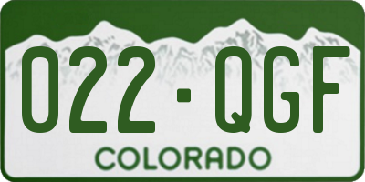 CO license plate 022QGF