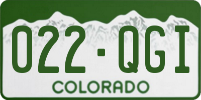 CO license plate 022QGI