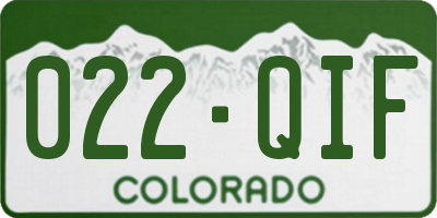CO license plate 022QIF