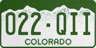 CO license plate 022QII