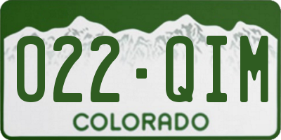 CO license plate 022QIM