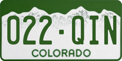 CO license plate 022QIN