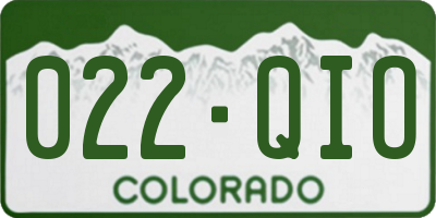 CO license plate 022QIO