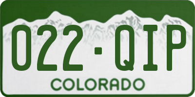 CO license plate 022QIP