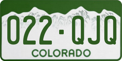 CO license plate 022QJQ