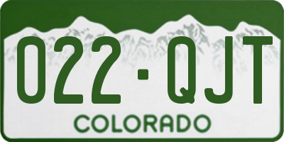 CO license plate 022QJT