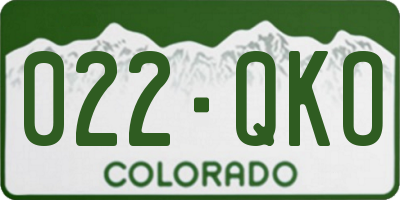 CO license plate 022QKO