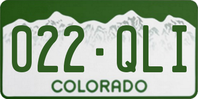 CO license plate 022QLI