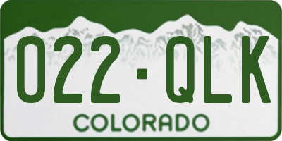 CO license plate 022QLK