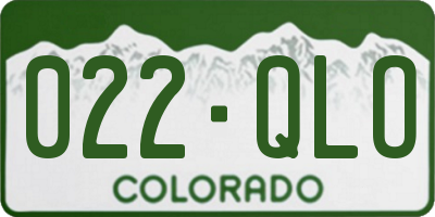 CO license plate 022QLO