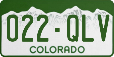 CO license plate 022QLV