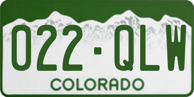 CO license plate 022QLW