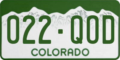 CO license plate 022QOD
