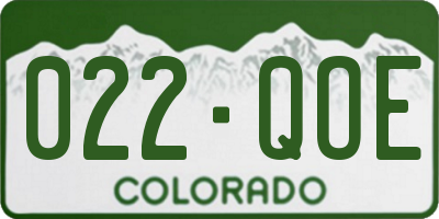 CO license plate 022QOE