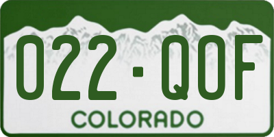 CO license plate 022QOF