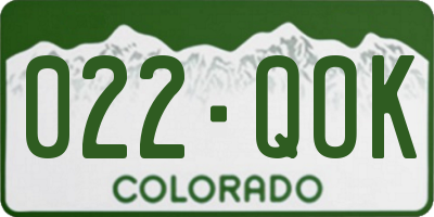 CO license plate 022QOK
