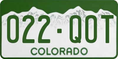 CO license plate 022QOT