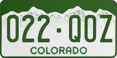 CO license plate 022QOZ