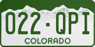 CO license plate 022QPI