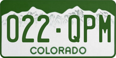 CO license plate 022QPM