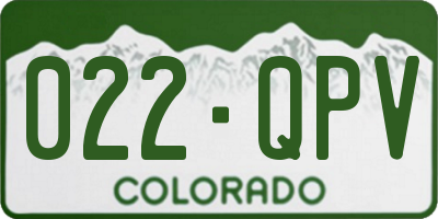 CO license plate 022QPV