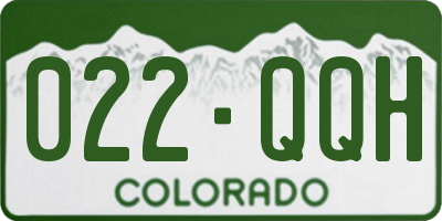 CO license plate 022QQH