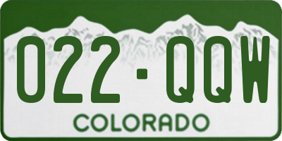 CO license plate 022QQW