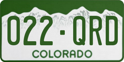 CO license plate 022QRD