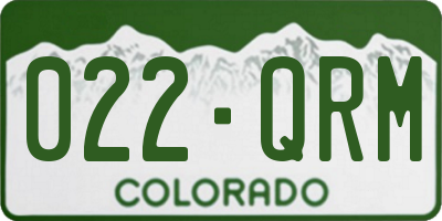 CO license plate 022QRM