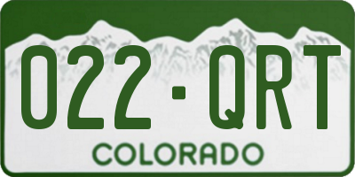 CO license plate 022QRT