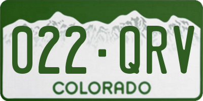 CO license plate 022QRV