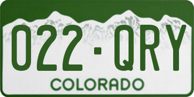 CO license plate 022QRY