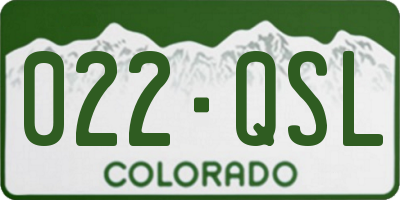 CO license plate 022QSL