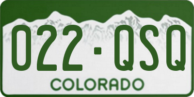 CO license plate 022QSQ