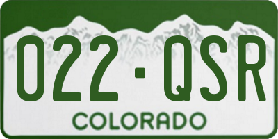 CO license plate 022QSR